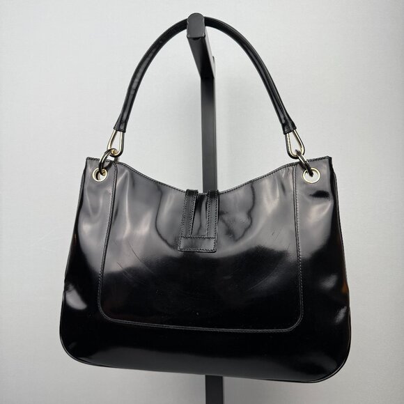 Gucci Patent Leather Jackie Shoulder Bag Gold HW - Picture 2 of 2